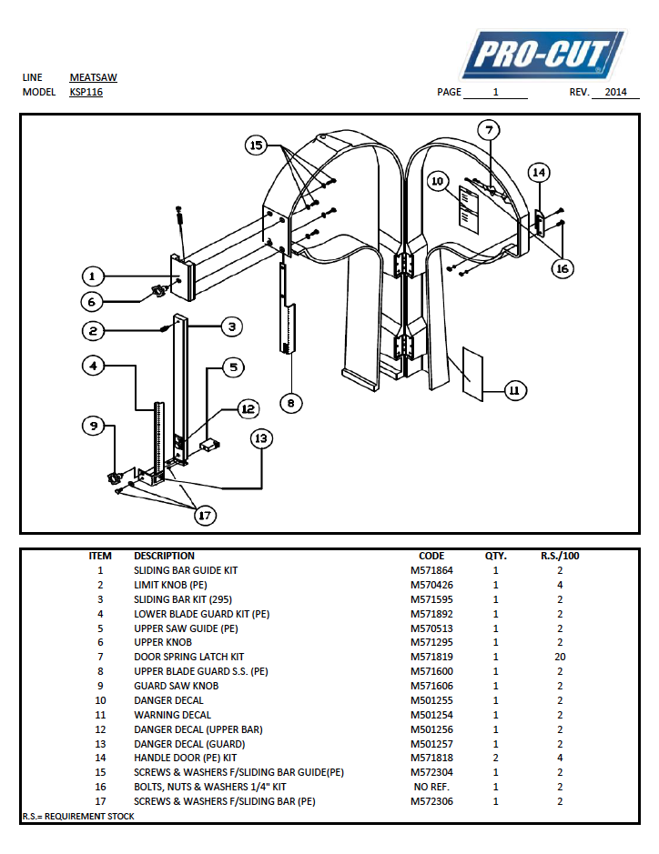 ProCut KSP-116 Meat Bandsaw Parts List - Davison\'s Butcher Supply ProCut KSP-116 Meat Bandsaw Parts List - Davison\'s Butcher Supply